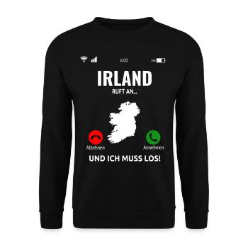 Irland Irische Insel Ireland Idee - Unisex Pullover - Schwarz - Vorne - Alina (178cm) & Michal (187cm)
