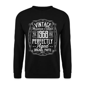 1968 Hiking Mountains Retro Hiker Born in 1968 - Unisex Sweatshirt - black - Front - Alina (178cm) & Michal (187cm)