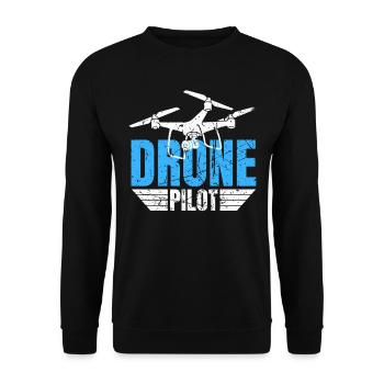 Drone Drone Pilot Drone Operator Quadcopter - Unisex Sweatshirt - black - Front - Alina (178cm) & Michal (187cm)