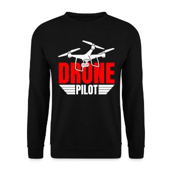 Drone Drone Pilot Drone Operator Quadcopter - Unisex Sweatshirt - black - Front - Alina (178cm) & Michal (187cm)