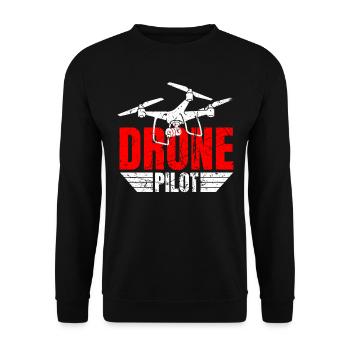 Drone Drone Pilot Drone Operator Quadcopter - Unisex Sweatshirt - black - Front - Alina (178cm) & Michal (187cm)