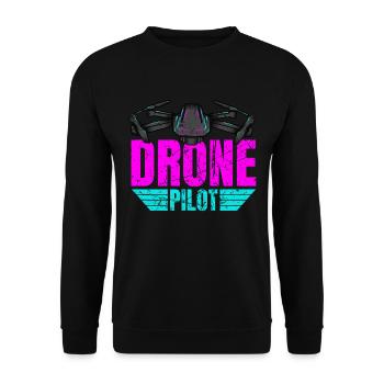 Drone Drone Pilot Drone Operator Quadcopter - Unisex Sweatshirt - black - Front - Alina (178cm) & Michal (187cm)