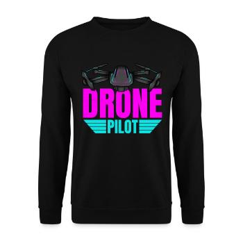 Drone Drone Pilot Drone Operator Quadcopter - Unisex Sweatshirt - black - Front - Alina (178cm) & Michal (187cm)