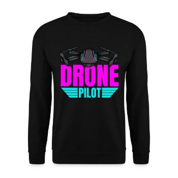 Drone Drone Pilot Drone Operator Quadcopter - Unisex Sweatshirt - black - Front - Alina (178cm) & Michal (187cm)