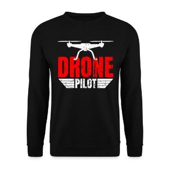 Drone Drone Pilot Drone Operator Quadcopter - Unisex Sweatshirt - black - Front - Alina (178cm) & Michal (187cm)