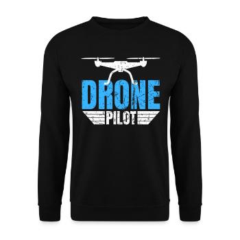 Drone Drone Pilot Drone Operator Quadcopter - Unisex Sweatshirt - black - Front - Alina (178cm) & Michal (187cm)
