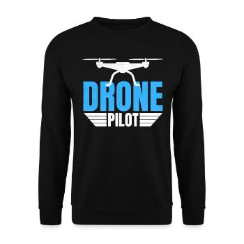 Drone Drone Pilot Drone Operator Quadcopter - Unisex Sweatshirt - black - Front - Alina (178cm) & Michal (187cm)