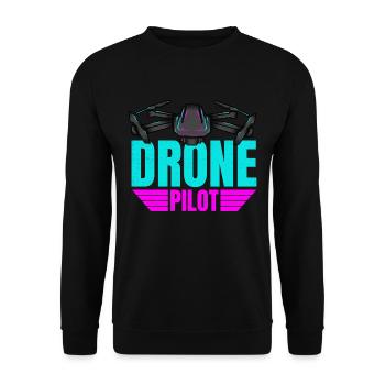 Drone Drone Pilot Drone Operator Quadcopter - Unisex Sweatshirt - black - Front - Alina (178cm) & Michal (187cm)