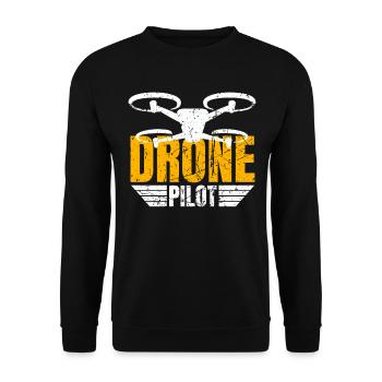 Drone Drone Pilot Drone Operator Quadcopter - Unisex Sweatshirt - black - Front - Alina (178cm) & Michal (187cm)