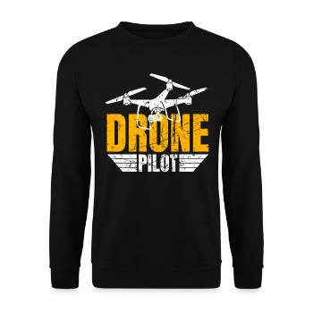 Drone Drone Pilot Drone Operator Quadcopter - Unisex Sweatshirt - black - Front - Alina (178cm) & Michal (187cm)
