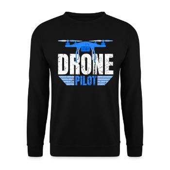 Drone Drone Pilot Drone Operator Quadcopter - Unisex Sweatshirt - black - Front - Alina (178cm) & Michal (187cm)