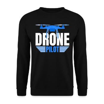 Drone Drone Pilot Drone Operator Quadcopter - Unisex Sweatshirt - black - Front - Alina (178cm) & Michal (187cm)