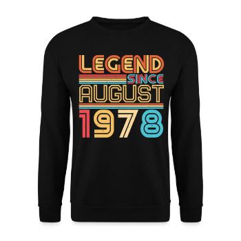 Baujahr August 1978 - Unisex Pullover - Schwarz - Vorne - Alina (178cm) & Michal (187cm)