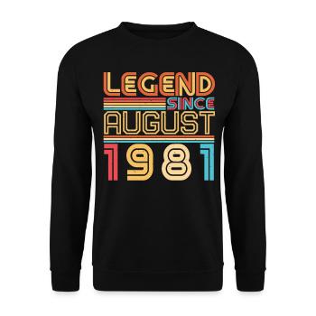 Baujahr August 1981 - Unisex Pullover - Schwarz - Vorne - Alina (178cm) & Michal (187cm)