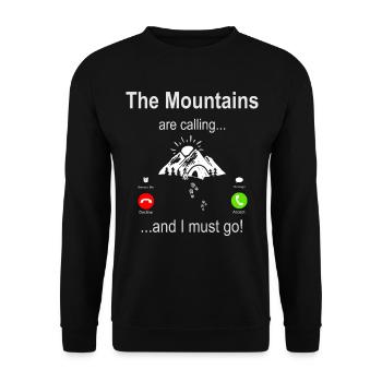 Les montagnes m’appellent et je dois y aller - Randonnée - Sweat-shirt Unisexe - noir - Devant - Alina (178cm) & Michal (187cm)