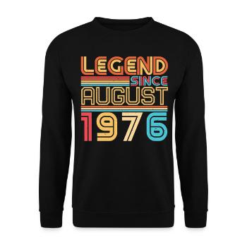 August 1976 Geschenkidee - Unisex Pullover - Schwarz - Vorne - Alina (178cm) & Michal (187cm)