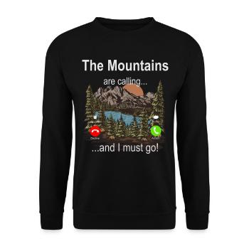 Les montagnes m’appellent et je dois y aller - Randonnée - Sweat-shirt Unisexe - noir - Devant - Alina (178cm) & Michal (187cm)
