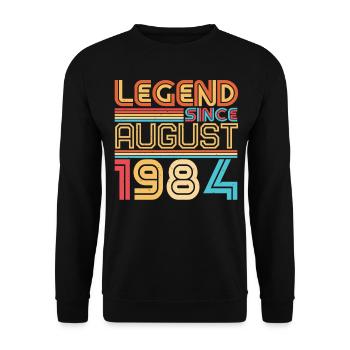 Geburtstagsgruss Für August 1984 - Unisex Pullover - Schwarz - Vorne - Alina (178cm) & Michal (187cm)