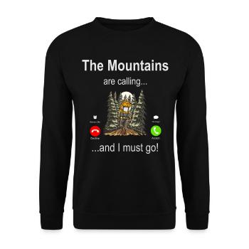 Les montagnes m’appellent et je dois y aller - Randonnée - Sweat-shirt Unisexe - noir - Devant - Alina (178cm) & Michal (187cm)