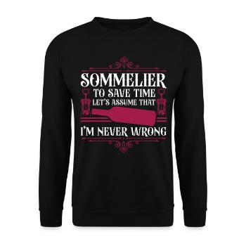 Sommelier Wine Drinking Tasting - Unisex Pullover - Schwarz - Vorne - Alina (178cm) & Michal (187cm)