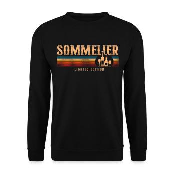 Sommelier Wine Drinking Tasting - Unisex Pullover - Schwarz - Vorne - Alina (178cm) & Michal (187cm)