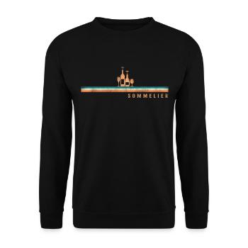 Sommelier Wine Drinking Tasting - Unisex Pullover - Schwarz - Vorne - Alina (178cm) & Michal (187cm)