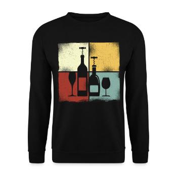 Sommelier Wine Drinking Tasting - Unisex Sweatshirt - black - Front - Alina (178cm) & Michal (187cm)