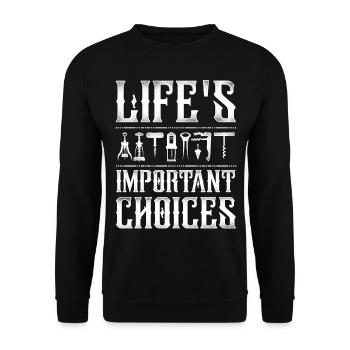 Sommelier Wine Drinking Tasting - Unisex Pullover - Schwarz - Vorne - Alina (178cm) & Michal (187cm)