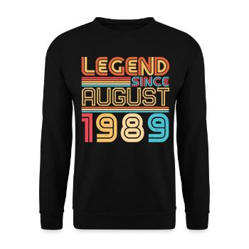 Salutations d’anniversaire pour août 1989 - Sweat-shirt Unisexe - noir - Devant - Alina (178cm) & Michal (187cm)