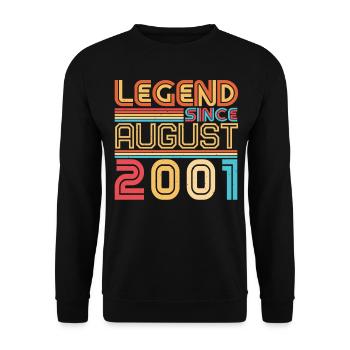 Geboren Im August 2001 - Unisex Pullover - Schwarz - Vorne - Alina (178cm) & Michal (187cm)