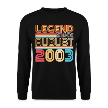 Born in August 2003 - Unisex Sweatshirt - black - Front - Alina (178cm) & Michal (187cm)