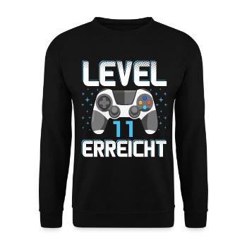 Level 11 Erreicht Gamer - Unisex Pullover - Schwarz - Vorne - Alina (178cm) & Michal (187cm)