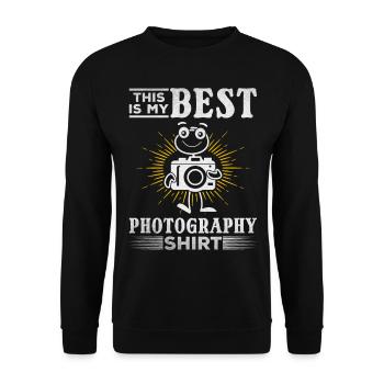Photographe C’est ma meilleure photo de chemise de photographie - Sweat-shirt Unisexe - noir - Devant - Alina (178cm) & Michal (187cm)