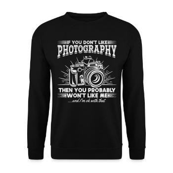 Wenn du Fotografie nicht magst, magst du mich - Unisex Pullover - Schwarz - Vorne - Alina (178cm) & Michal (187cm)
