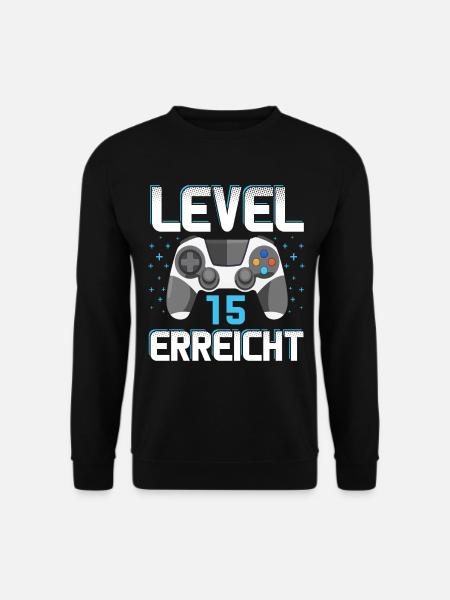 Level 15 Erreicht Gamer - Unisex Pullover - Schwarz