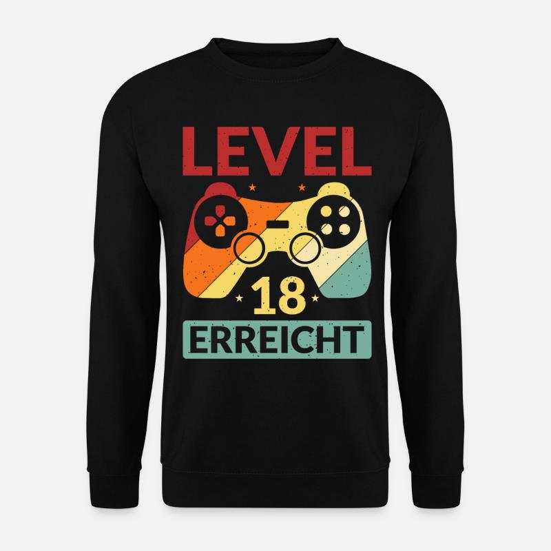 Level 18 Erreicht Gamer - Unisex Pullover - Schwarz