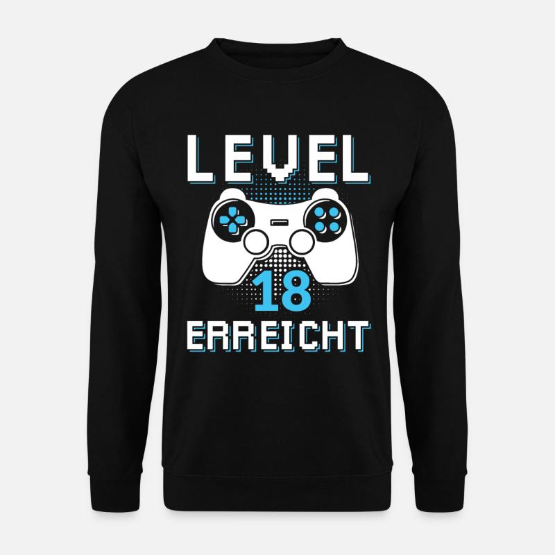 Level 18 Erreicht Gamer - Unisex Pullover - Schwarz
