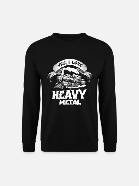 Zugverkehr Lokomotive Heavy Metal - Unisex Pullover - Schwarz