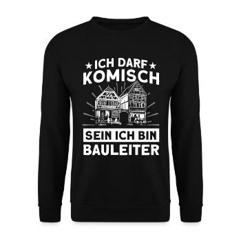 Ich Bin Bauleiter Bauherr Bauleiter - Unisex Pullover - Schwarz - Vorne - Alina (178cm) & Michal (187cm)