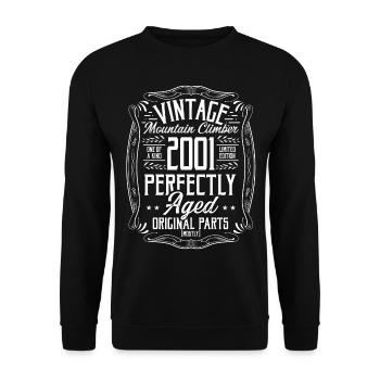 2001 Hiking Mountains Retro Hiker Born in 2001 - Unisex Sweatshirt - black - Front - Alina (178cm) & Michal (187cm)