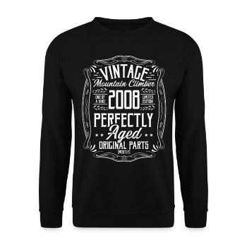 2008 Hiking Mountains Retro Hiker Born in 2008 - Unisex Sweatshirt - black - Front - Alina (178cm) & Michal (187cm)