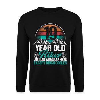 19 Birthday Hiking Mountains 19 Year Old Hiker - Unisex Pullover - Schwarz - Vorne - Alina (178cm) & Michal (187cm)