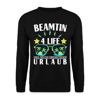 Beamter Beamtin Verbeamtung - Unisex Pullover - Schwarz - Vorne - Alina (178cm) & Michal (187cm)