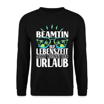 Beamter Beamtin Verbeamtung - Unisex Pullover - Schwarz - Vorne - Alina (178cm) & Michal (187cm)
