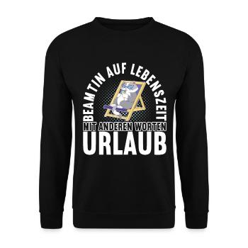 Beamter Beamtin Verbeamtung - Unisex Pullover - Schwarz - Vorne - Alina (178cm) & Michal (187cm)