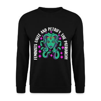 Féminisme Féministe Féministe - Sweat-shirt Unisexe - noir - Devant - Alina (178cm) & Michal (187cm)
