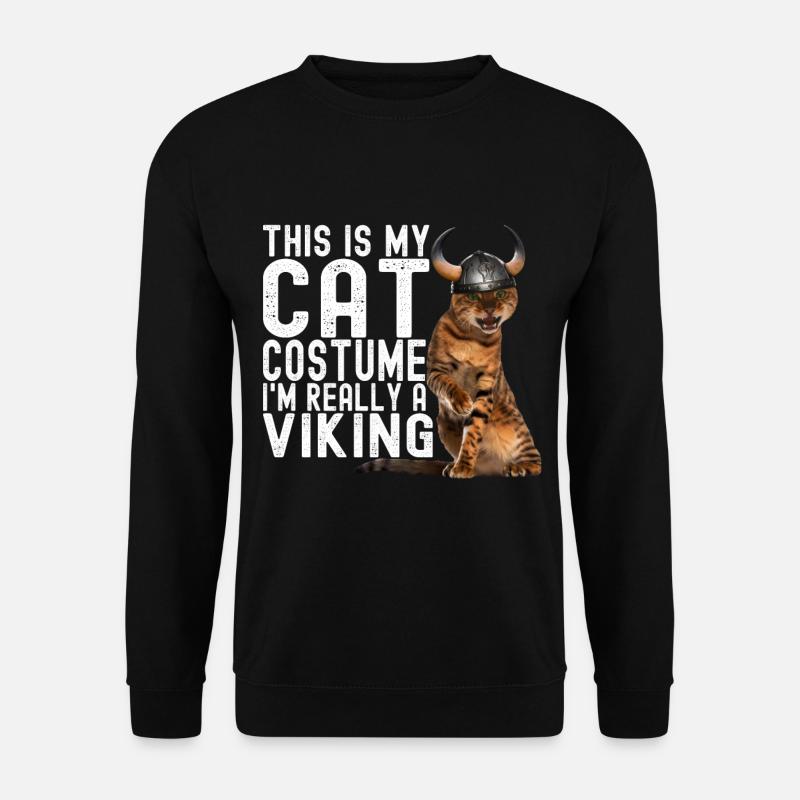 Wikinger Katze - Unisex Pullover - Schwarz