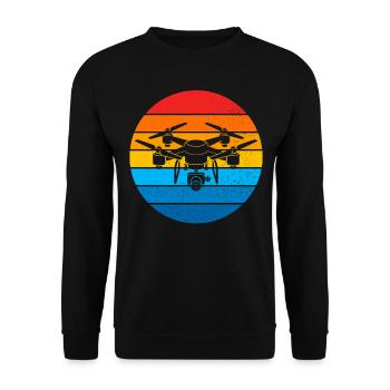 Drone Drone Pilot Drone Operator Quadcopter - Unisex Sweatshirt - black - Front - Alina (178cm) & Michal (187cm)