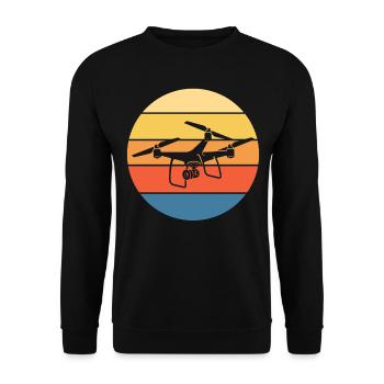 Drone Drone Pilot Drone Operator Quadcopter - Unisex Sweatshirt - black - Front - Alina (178cm) & Michal (187cm)