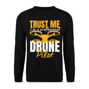 Drone Drone Pilot Drone Operator Quadcopter - Unisex Sweatshirt - black - Front - Alina (178cm) & Michal (187cm)